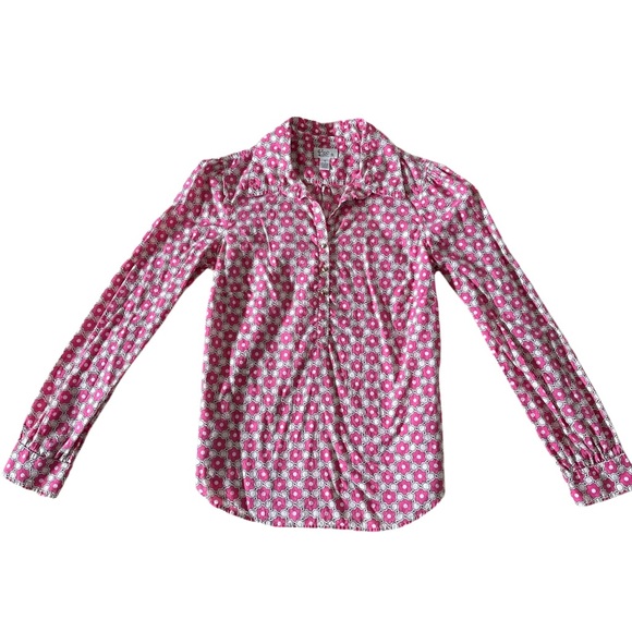 Lilly Pulitzer Tops - Lilly Pulitzer Pink and White Button-Up Blouse